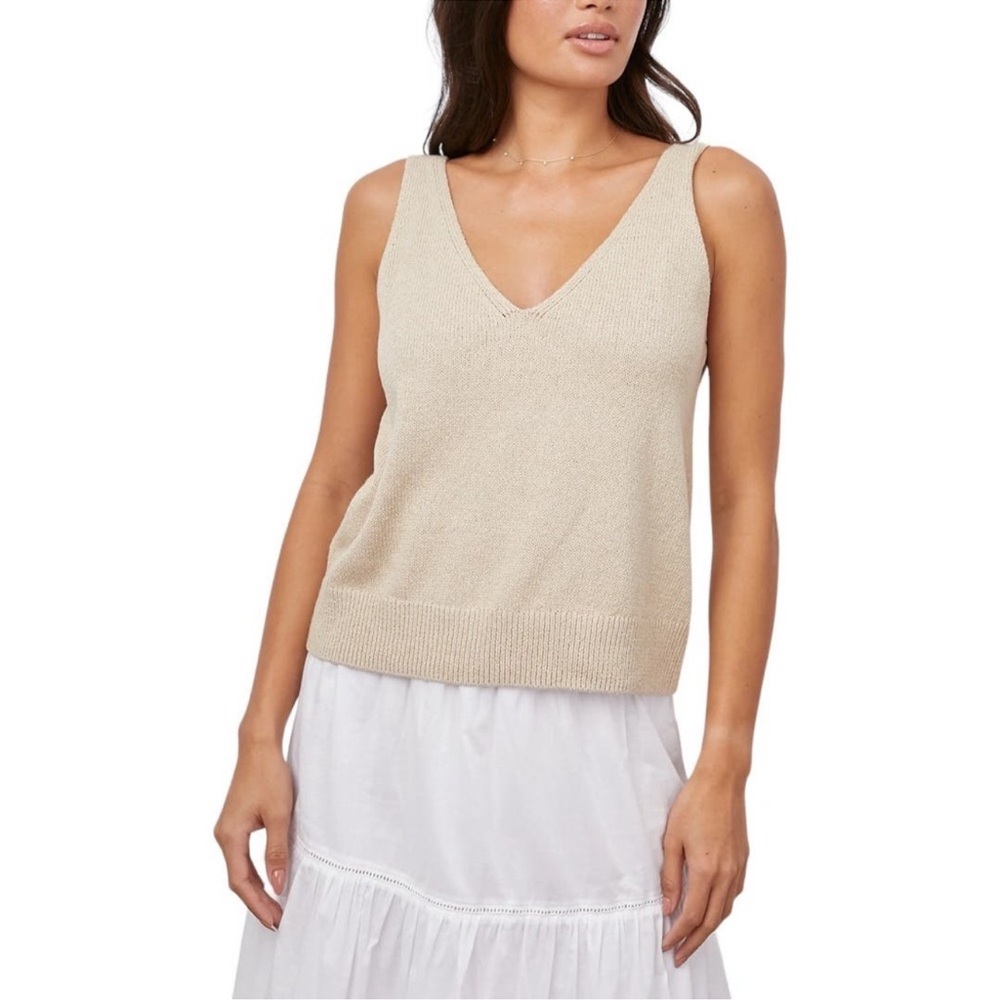 Rails Maise Tank Oatmeal Knit Sleeveless Top Cotton Blend Size‎ Large